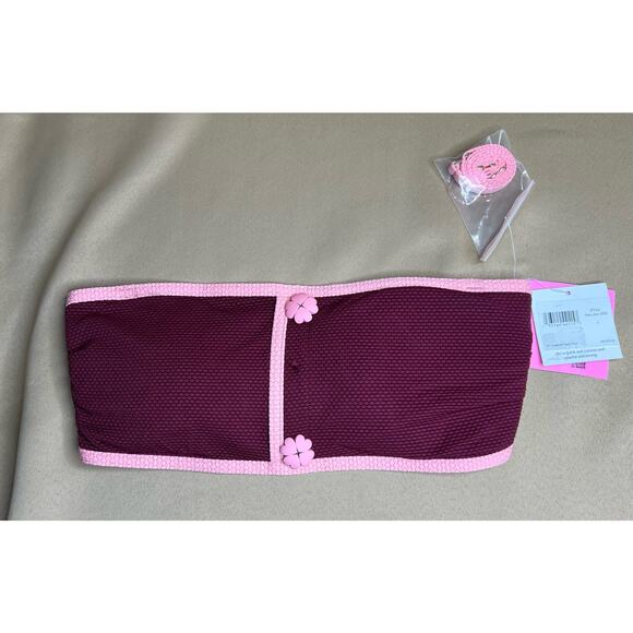 Kate Spade Pique Texture Contrast Bandeau Bikini Top S NWT - Picture 4 of 6